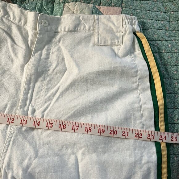 Vintage Raw Blue Classics Baseball Shorts Mens XXL Linen Blend White 90s #17 - Picture 3 of 10